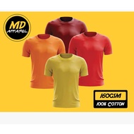 [TSHIRT MURAH] Unisex Cotton Round Neck Tshirt Plain Baju Kosong - YELLOW / ORANGE / RED / BURGUNDY 