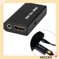 HECCEH Converter, HD Cable 480i/480p/576i Adapter, Durable 3.5mm Audio Output PS2 to HDMI Game to HD