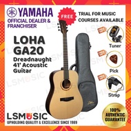 Loha GA20 41" Full Size Dreadnaught Acoustic Guitar with Free Gift Guitar Bag Guitar Pick Guitar Str