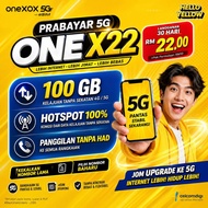 ONEXOX 5G Prepaid Sim Card 1-X22 100GB TERMASUK BULAN PERTAMA