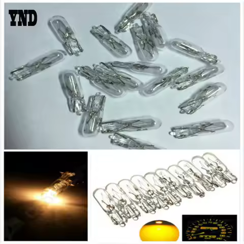 10x #2721 Warm White/Blue Lamp Auto Bulb Automotive Lightbulb 12V 1.2W T5 Halogen Bulbs