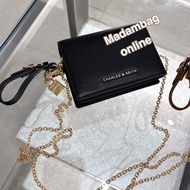 Charles & Keith Snap Button Mini Wallet Short There Is A Chain Shoulder Strap. Wallet Woman Purse Wo