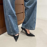 新款法式尖頭高跟鞋女 性感御姐OL工作鞋 夏季氣質單鞋- 黑色 35