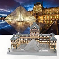 Hot-selling Building Blocks Eiffel Tower Eiffel Tower Louvre Particle Building Blocks Famous Landmar