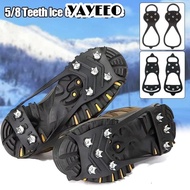 YAYEEO 1 Pair Shoes Crampons, Spike 5/8 Teeth Ice Gripper Spike,  Universal Anti-Slip Spike Grips Cl