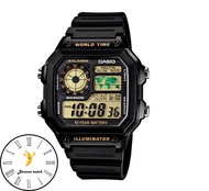 Casio AE-1200WH นาฬิกาดิจิทัลสปอร์ต กระจกมิเนอรัล สายเรซินสีดำ ขนาดหน้าปัด 48mm กันน้ำ 50M