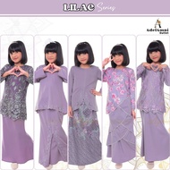 Tema Lilac Baju Kurung Budak Perempuan Kids Kenduri Raya (Size XS-2XL)