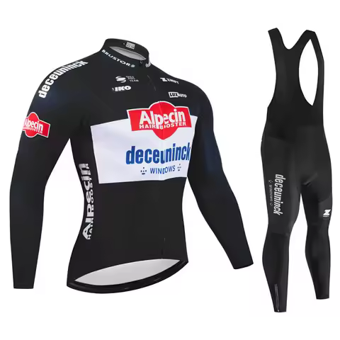 Alpecin New Team Breathable Long Sleeve Men Cycling Jersey Set MTB Bike Clothing Autumn Bicycle Clot