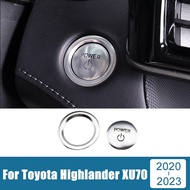 【Xiaofeitian อุปกรณ์ประดับยนต์】 สำหรับ Toyota Highlander XU70 2020 2021 2022 2023เครื่องยนต์รถยนต์ไฮบริดปุ่มกดจุดสตาร์ทจุดระเบิดฝาครอบฝาครอบตัดอุปกรณ์เสริม