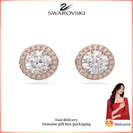 ♈Swarovski♈ Womens Fashion Earrings Rose gold round-cut pavé white diamonds Una Angelic stud earring