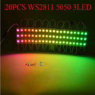 WS2811 5050 3LED 12V LED Module RGB Full Color กันน้ำ IP65 หลอดไฟ LED โมดูล ฟูลคัลเลอร์ 20PCS ไฟโมดู