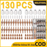 195 PCS Tip Plasma Cutter PT31 Nozzle Plasma Cutter Elektroda Ujung Pemotong Plasma Electrodes Ujung