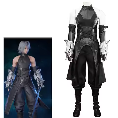 Game FF7 Sephiroth Cosplay Costume Black Combat Uniform Suit Halloween Carnival Party Outfits
