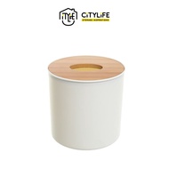 Citylife Bamboo Lid Tissue Organiser - Round - H8884 - Citylong