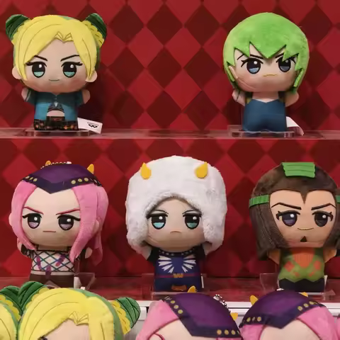 Genuine Banpresto Jojo Bizarre Adventure Stone Ocean Keychain Cute Kujo Jolyne Soft Stuffed Pendant 