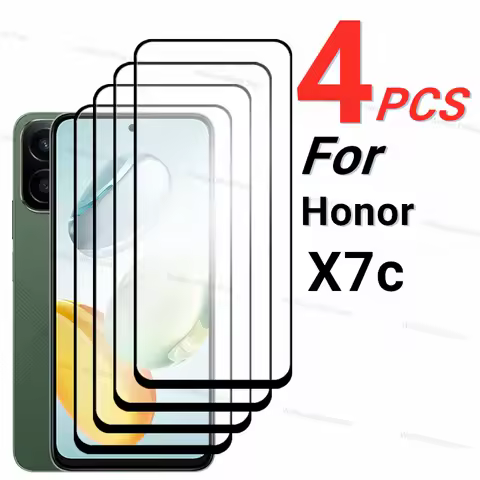 2/4PCS Tempered Glass For Honor X7c Screen Protector Honor X7c Glass Full Glue Cover Protective Phon