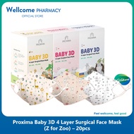 Proxima Baby 3D 4 Layer Surgical Face Mask - 20's (Bunny Boo / Lippo Hippo / Z for Zoo)