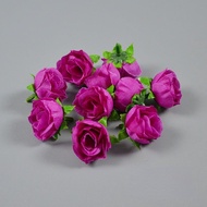 40pcs Red Roses Buds Artificial Flowers Bulk Small Silk Fake Roses Flower Heads for Decoration Craft