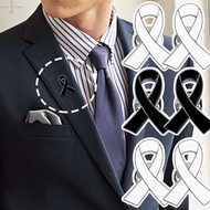 3/5Pcs Black Bow Ribbon Brooch - Elegant Lapel Badge Commemorative Brooch - Memorial Mourning Pin Fo