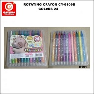 ROTATING CRAYON CAPYBARA CY-6108,CY-6109,CY-6109B 24 COLORS