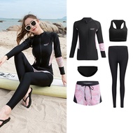Women's 5pcs Rash Guard set Long Sleeve Active Tops and Bottoms Zip Shirt Pants Bikini Rashguard Swi