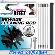 Sewage Cleaning Rod Kit Pipe Drain Cleaner Drain Brush Head Pipe Cleaning Clog Remover Drill Brush 9