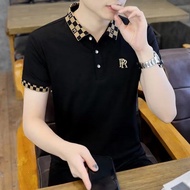 M-5XL Summer Korean Plus Size Slim Fit Fashion Business Short Sleeved Polo Shirt Men
