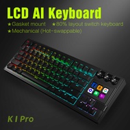 LCD AI Keyboard 78Key RGB Backlight AI Mechanical switch socket hot-swappable custom gaming keyboard