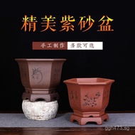 Manufacturer Ground Orchid Pot Chlorophytum Orchid Hexagonal Purple Clay Pot Green Radish Green Plan
