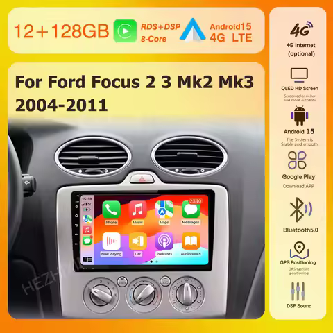 2k 8core Android 15 For Ford Focus 2 3 Mk2 Mk3 2004 2005-2011 navigation GPS Carplay Auto Car Radio 
