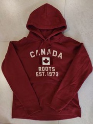 Roots 大學帽T 酒紅色帽T 落肩 帽T 上衣 保暖上衣 刷毛 長袖上衣 Roots Canada