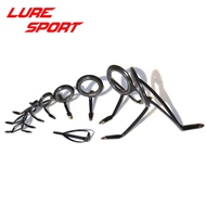 LureSport 9pcs Guide set BKW30 guide MN6 Top Guide Black Steel frame guide Rod Building component Re