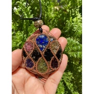 PENDANT ORGONITE SOLFEGIO DUAL TRIPLE 888 INFINITY + CRYSTAL  7 CAKRA