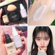 MSMEESHU 4-item make-up Set (Bath 35ml + Primer 35ml + 4.5g Powder + Puff powder) Natural foundation