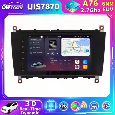 Android Car Stereo For Mercedes C W203 CLK C209 CLC C180-C63 AMG Touch Screen Bluetooth WiFi USB Mul