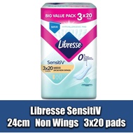 Libresse SensitiV Maxi Non-Wings 24cm (3x20s)