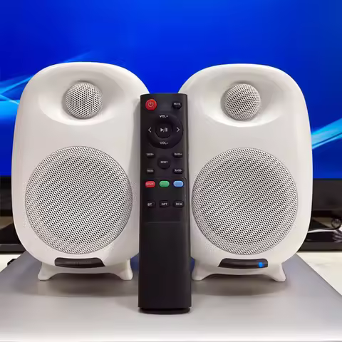 50W Gaming Bluetooth Speaker Bookshelf 4-inch Active Subwoofer HiFi Home Theatre Sound System With B