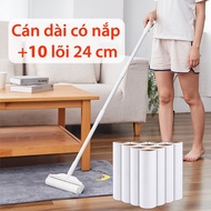 Combo Cây Lăn Bụi + 10 Cuộn Lõi Lăn 55 Lớp Siêu Dính Living C Size 16cm 10cm 24cm
