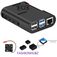 FASHIONHUBZ Cover Durable Useful Cooler for Raspberry Pi 4 Model B, Pi 4B, Pi 4 Black Shell