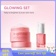 Glad2Glow 2 In 1 Basic Skincare Set Brightening Glowing/Repair/Anti Acne/Aging/Dark spot moisturizer