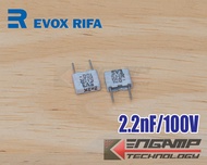 (10ตัว) [F-CAP] 2.2nF/100V 2n2K100V 10% EVOX SMR5 2.4x7.2 H6.4mm P=5mm