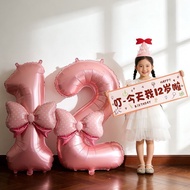 生日布置场景装饰女童数字气球儿童5岁快乐仪式感道具男孩女孩五66.24 Birthday decoration scene setup, girl's number balloons, childre