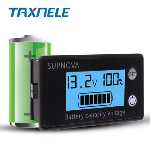 Battery Capacity Indicator tester DC 8V-100V Lead Acid Lithium LiFePO4 Car Motorcycle Voltmeter Volt