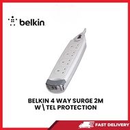 Belkin F9H410SA2M 4 Way Surge Protector with Tel Protection - 2 Meter
