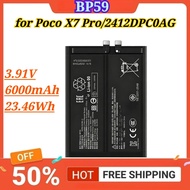 3.91V 6000mAh 23.46Wh BP59 New Battery Compatible for Poco X7 Pro/2412DPC0AG Mobile Phone Batteries 