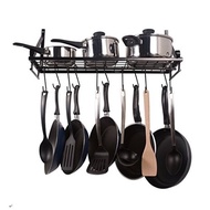 Iron Kitchen Rack Pot Rack Kitchen Rack Foldable Kitchen Wall-Mounted Pot Rack