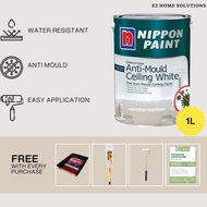 [ FREE PAINTING KIT ] Nippon Paint Odour-less Anti-Mould Ceiling White (1 Litre / 5 Litre)