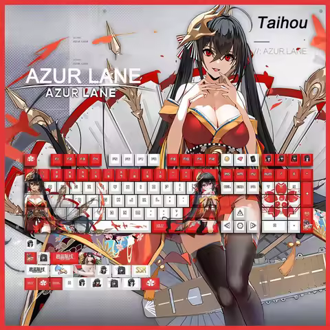 Azur Lane Keycaps 128 Keys KMS Agir Azusa PBT Keycaps Anime Games Beauty Girl Keycap Cherry Profile 