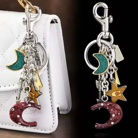 NEW Cute Cartoon Alloy The Moon Stars Keychain Couple Bag Charm Accessories Metal Car Key Chain Fash