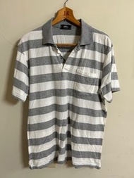 Mounexp 灰白條紋 polo 衫 近新